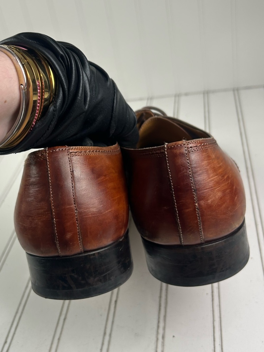 Magnanni Andros Brown Leather Lace-Up Derby Loafers Menโs Size 12 $625 - Picture 6 of 11